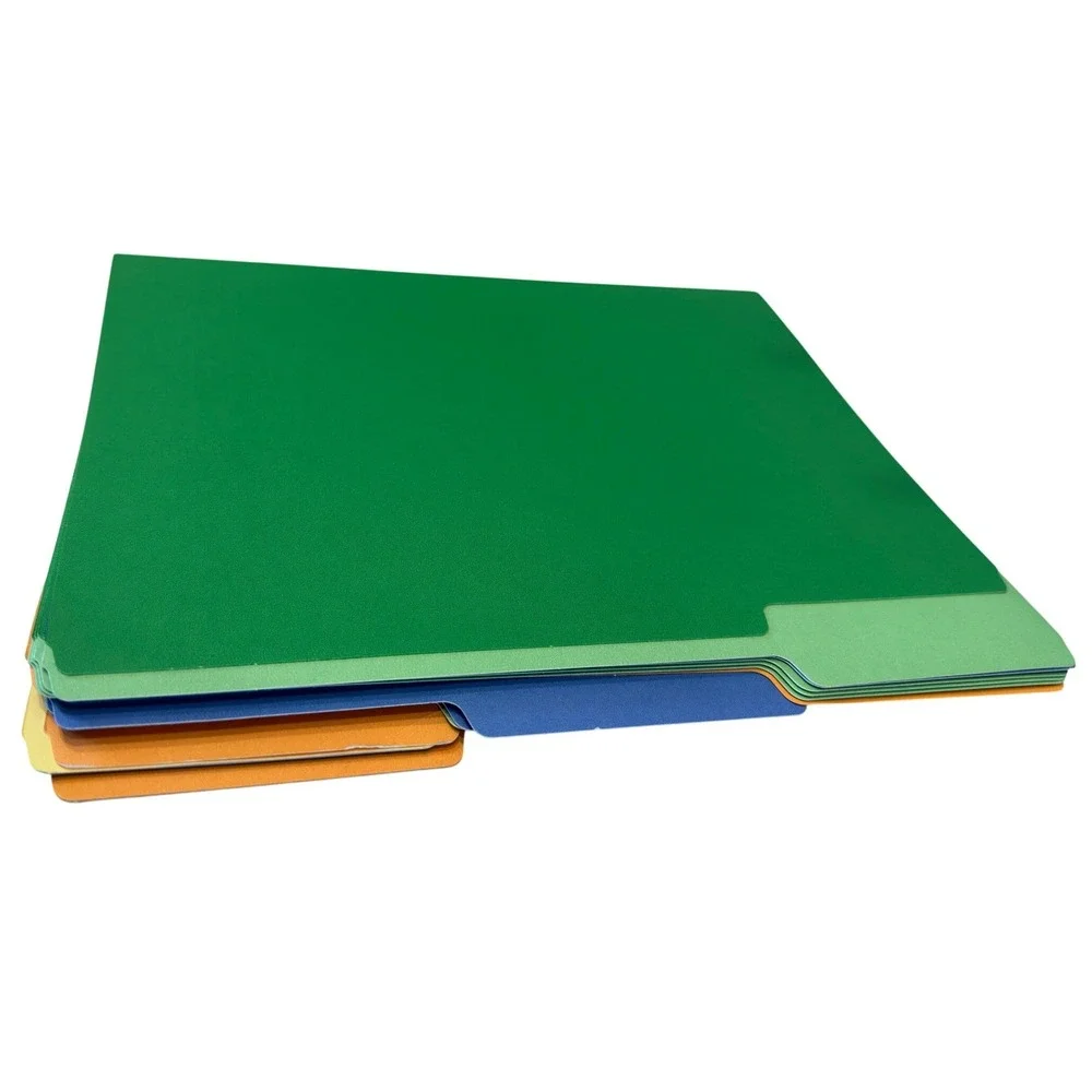 Assorted Bright Color File Folders Letter Size 1/3 Cut Tab Office Supplies Lot